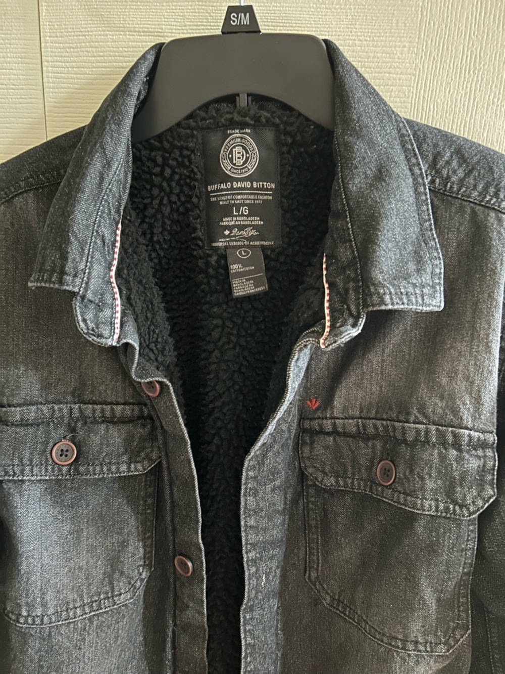 Buffalo David Bitton Black Sherpa-Lined Denim Jacket - Picture 2 of 7